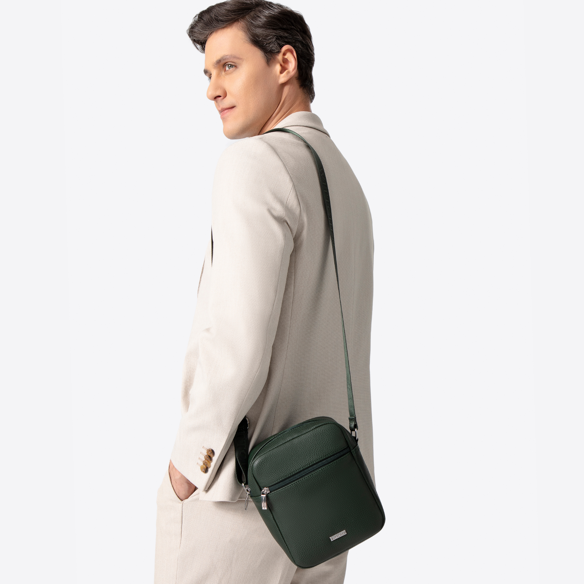 Malá pánska crossbody taška z ekologickej kože zelená 100-4P-012-Z, Vyberte variant zelená
