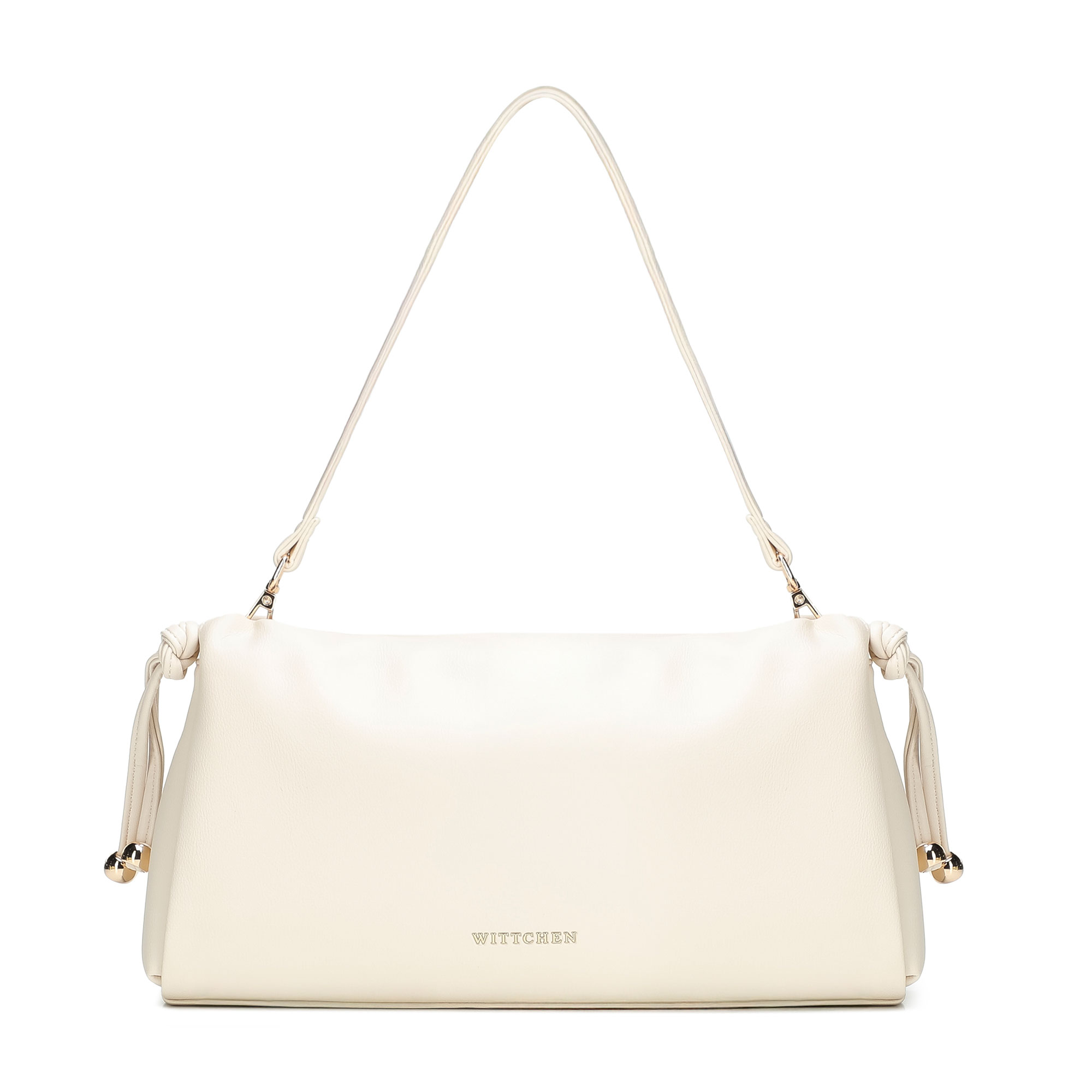 Krémová crossbody kabelka z imitácie kože so šnúrkami 102-4Y-407-0, Vyberte variant krémová