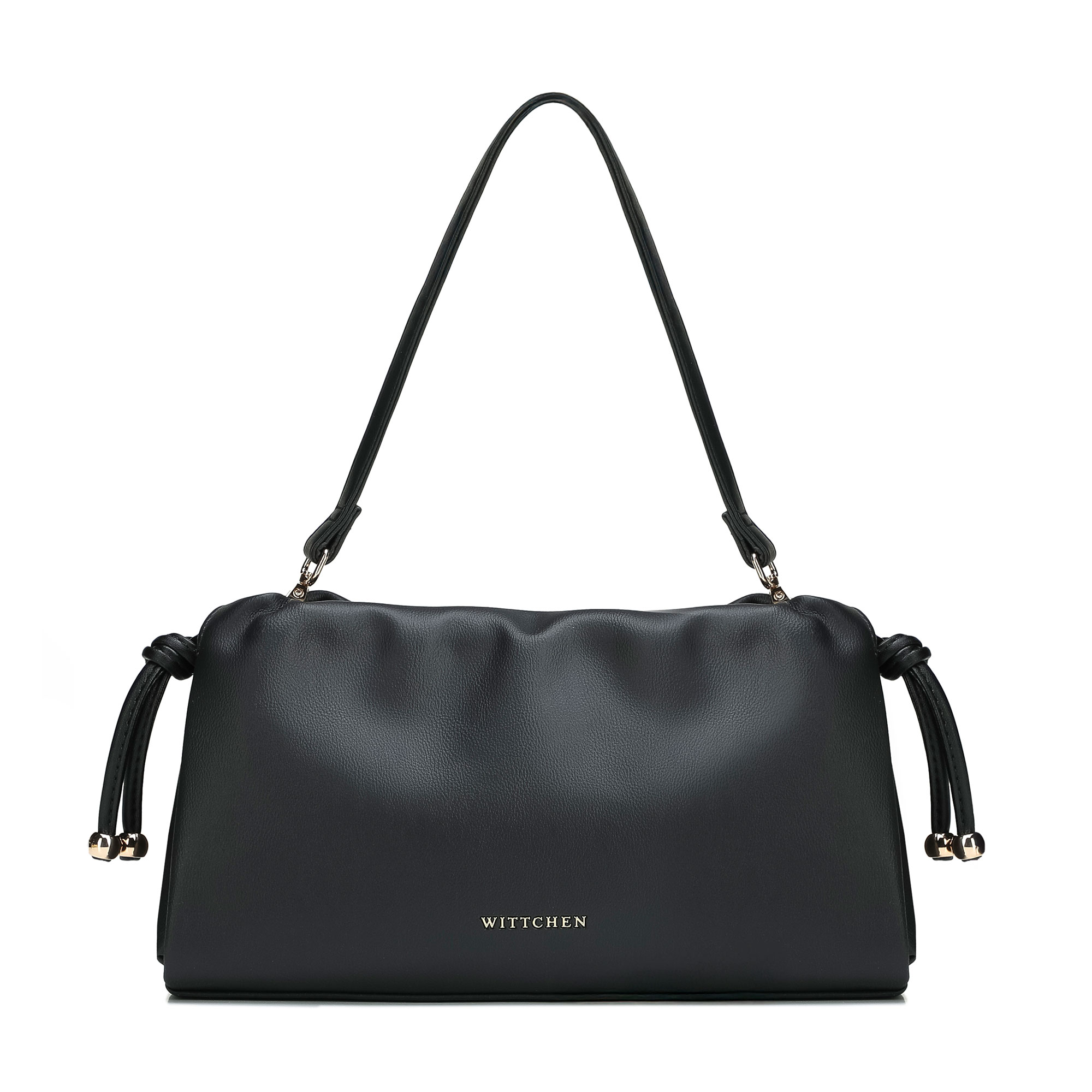 Čierna crossbody kabelka z imitácie kože so šnúrkami 102-4Y-407-1, Vyberte variant čierna