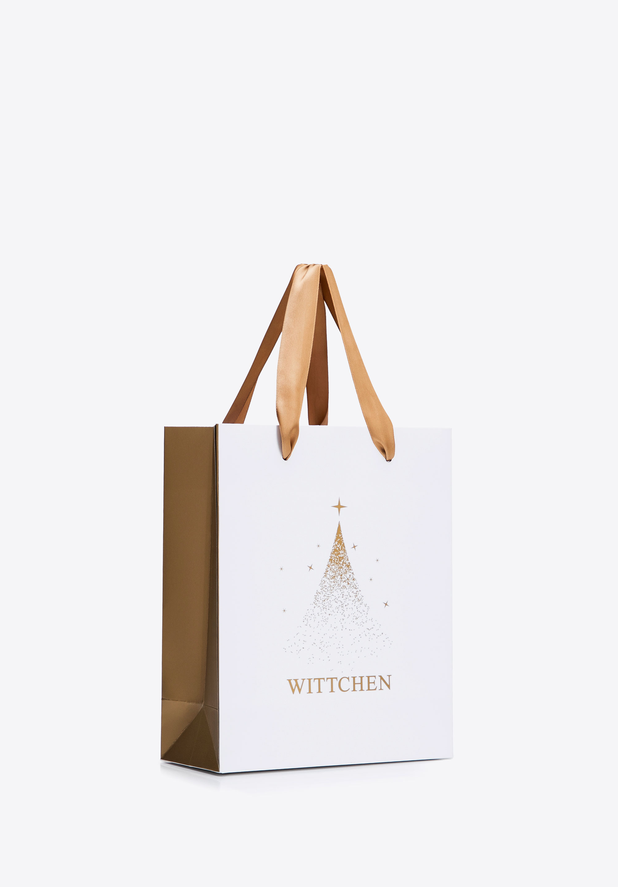 Small gift bag, white-gold, TORBA-1P, Photo 1