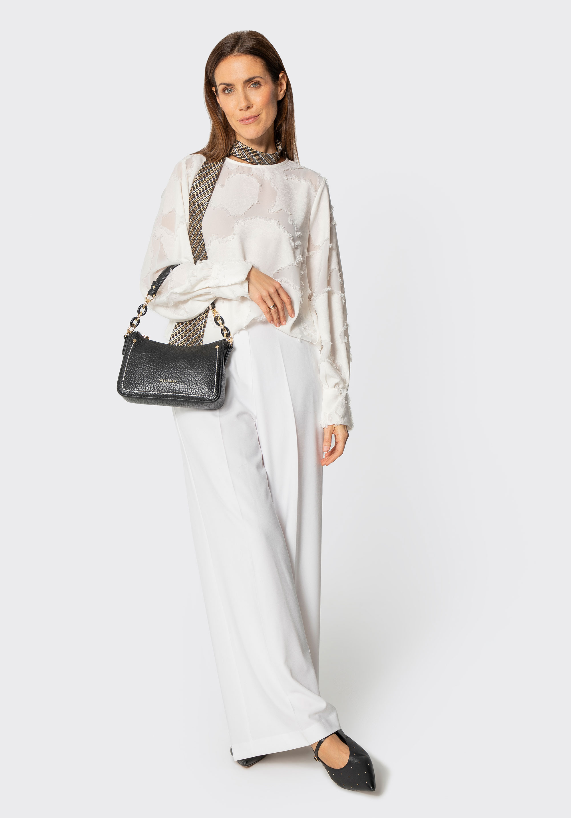 Mała torebka bagietka z ekoskóry, czarny, 101-4Y-708-1, Zdjęcie 1