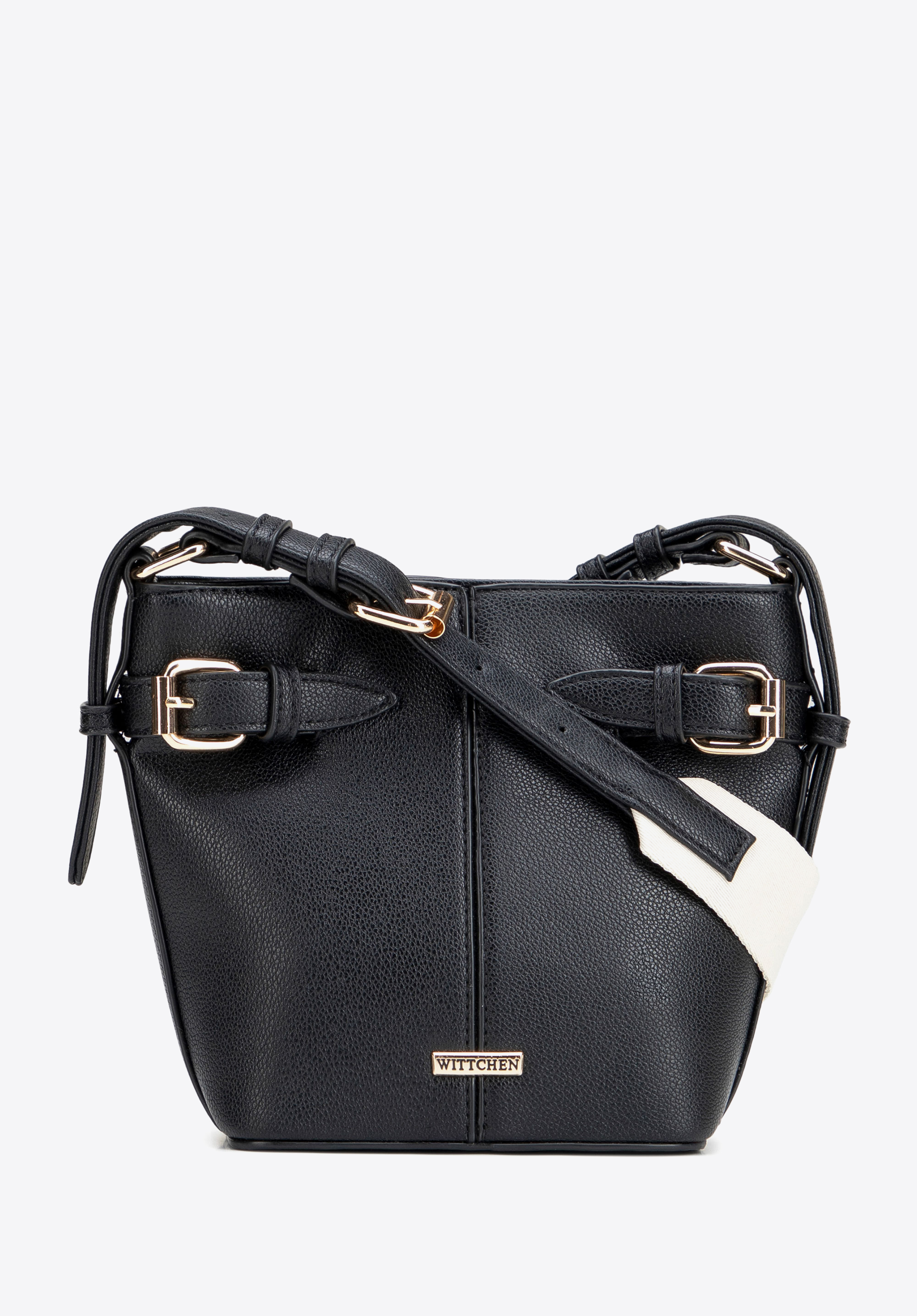 WITTCHEN Mała torebka typu worek z ekoskóry czarna