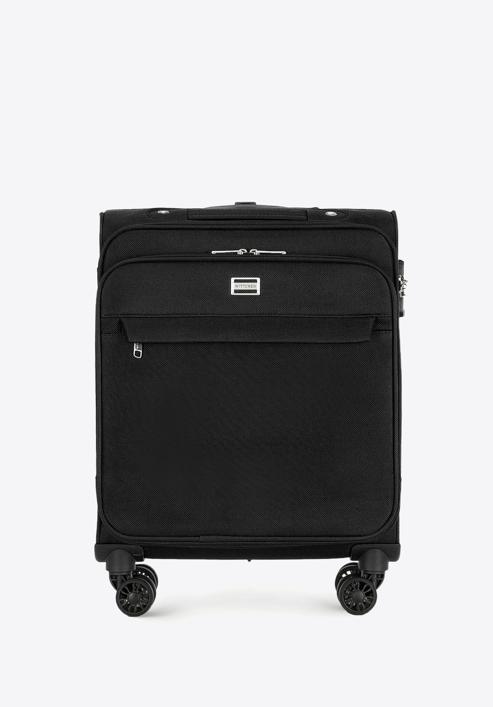 Mała walizka miękka jednokolorowa, czarny, 56-3S-651-9, Zdjęcie 1