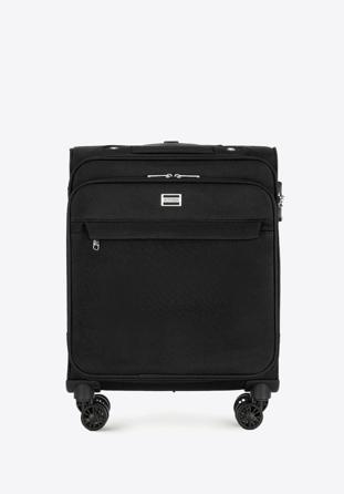 Mała walizka miękka jednokolorowa czarna
