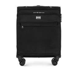 Mała walizka miękka jednokolorowa, czarny, 56-3S-651-1, Zdjęcie 1