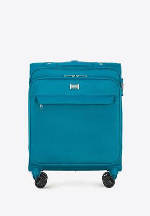 Mała walizka miękka jednokolorowa, turkusowy, 56-3S-651-9, Zdjęcie 1