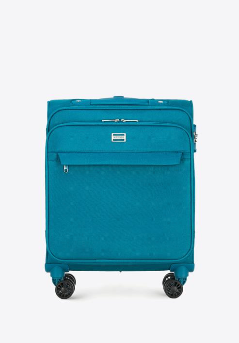 Mała walizka miękka jednokolorowa, turkusowy, 56-3S-651-3, Zdjęcie 1