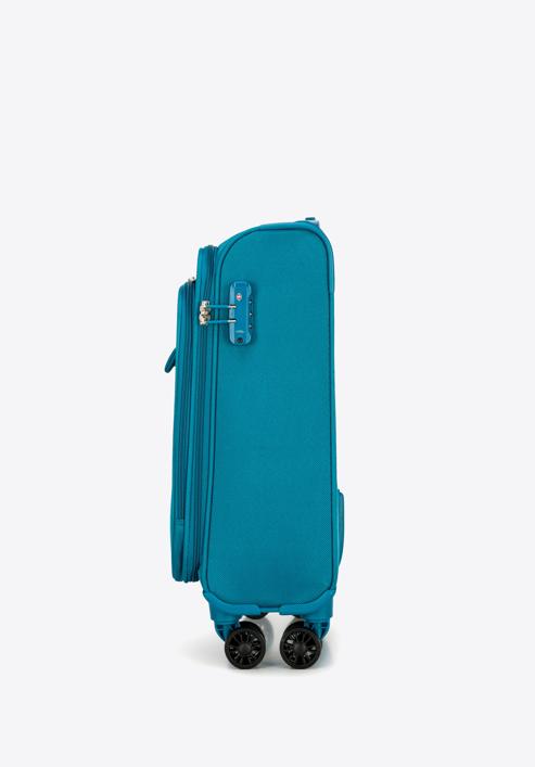 Mała walizka miękka jednokolorowa, turkusowy, 56-3S-651-1, Zdjęcie 2