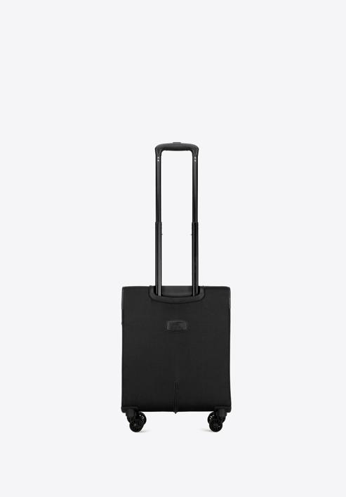 Mała walizka miękka jednokolorowa, czarny, 56-3S-651-3, Zdjęcie 3