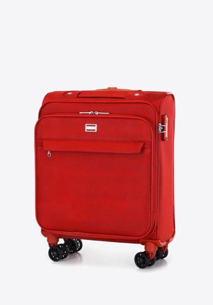 MaÅ‚a walizka miÄ™kka jednokolorowa, czerwony, 56-3S-651-3, ZdjÄ™cie 1