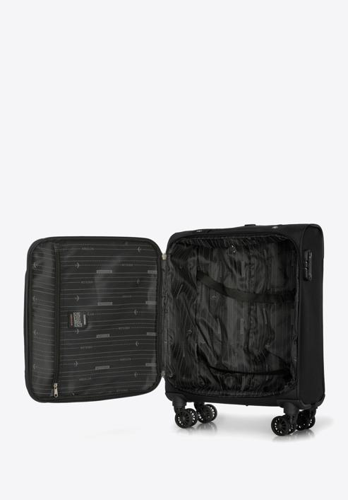 Mała walizka miękka jednokolorowa, czarny, 56-3S-651-3, Zdjęcie 5