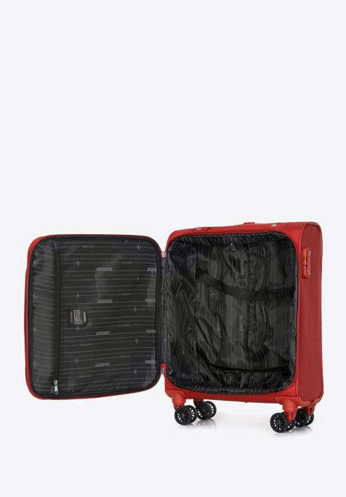 Mała walizka miękka jednokolorowa, czerwony, 56-3S-651-3, Zdjęcie 5