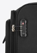 Mała walizka miękka jednokolorowa, czarny, 56-3S-651-9, Zdjęcie 7
