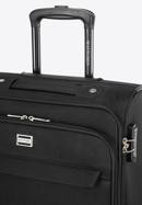 Mała walizka miękka jednokolorowa, czarny, 56-3S-651-3, Zdjęcie 8