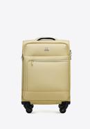 Mała walizka miękka z błyszczącym suwakiem z przodu, beżowy, 56-3S-851-90, Zdjęcie 1