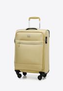 Mała walizka miękka z błyszczącym suwakiem z przodu, beżowy, 56-3S-851-35, Zdjęcie 4