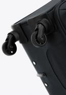 Duża walizka miękka z błyszczącym suwakiem z przodu, czarny, 56-3S-853-90, Zdjęcie 6