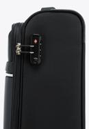 Mała walizka miękka z błyszczącym suwakiem z przodu, czarny, 56-3S-851-90, Zdjęcie 7