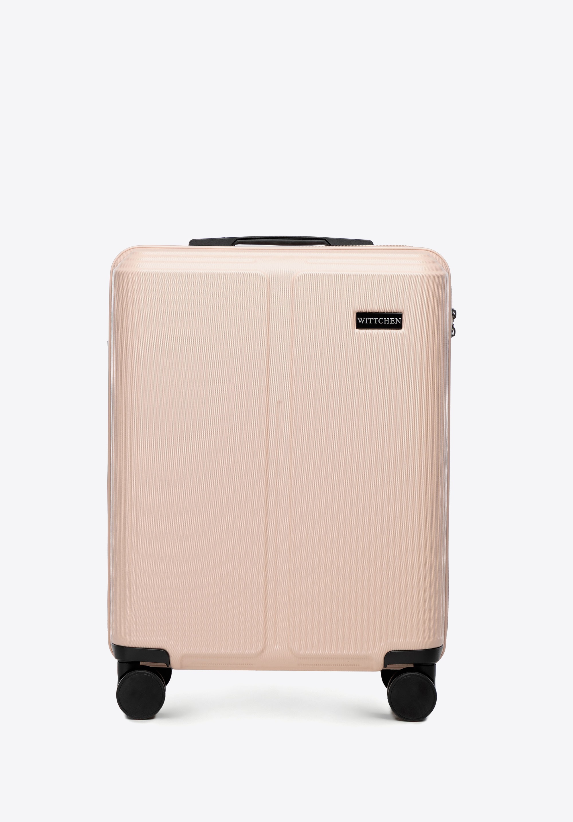 Small striped ABS cabin suitcase, powder pink, 56-3A-601-34P, Photo 1