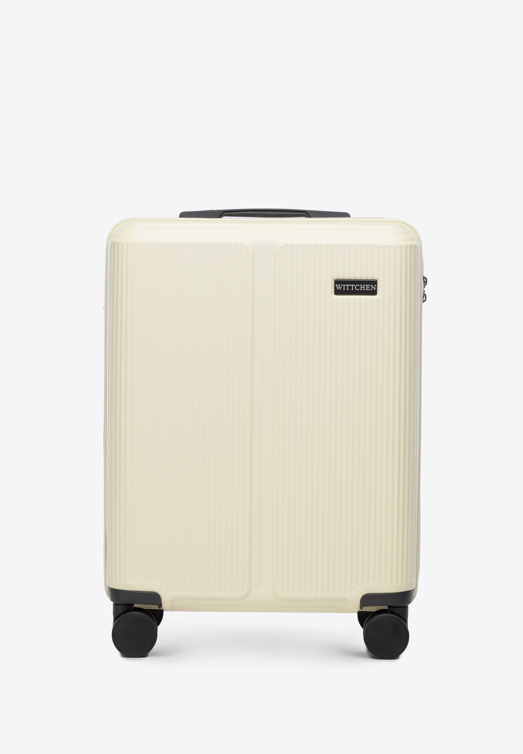 Small striped ABS cabin suitcase, cream, 56-3A-601-89, Photo 1