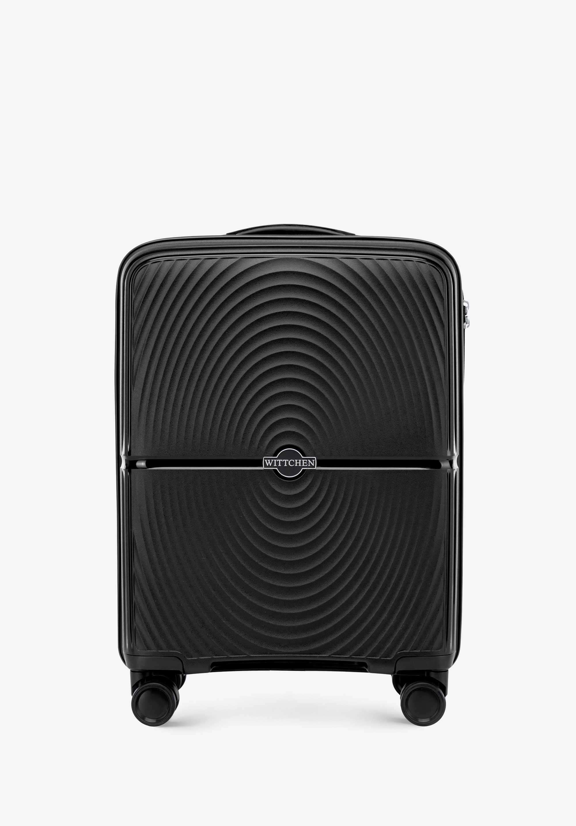Small polypropylene suitcase with circle pattern, black, 56-3T-301-10, Photo 1