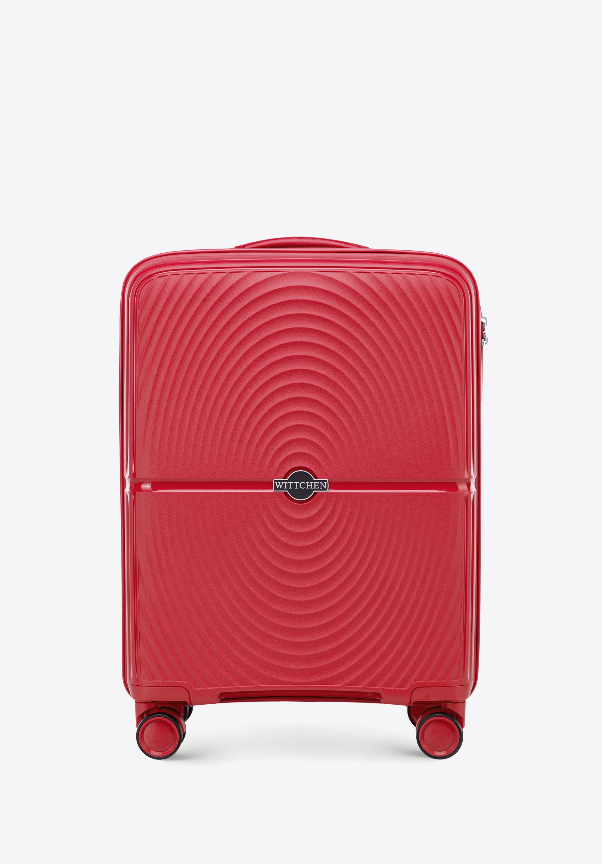 Small polypropylene suitcase with circle pattern, red, 56-3T-301-31, Photo 1