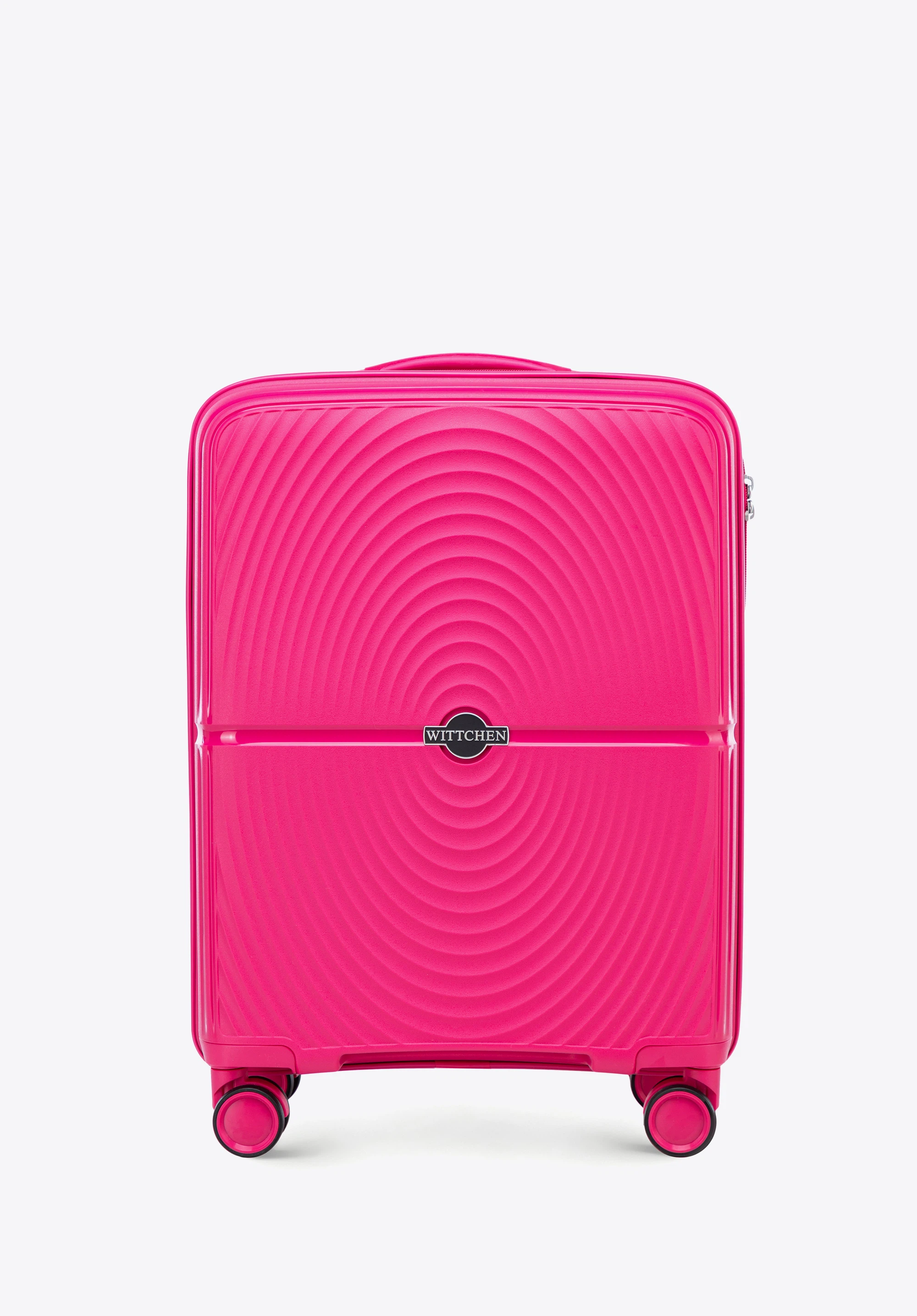 Small polypropylene suitcase with circle pattern, pink, 56-3T-301-34, Photo 1