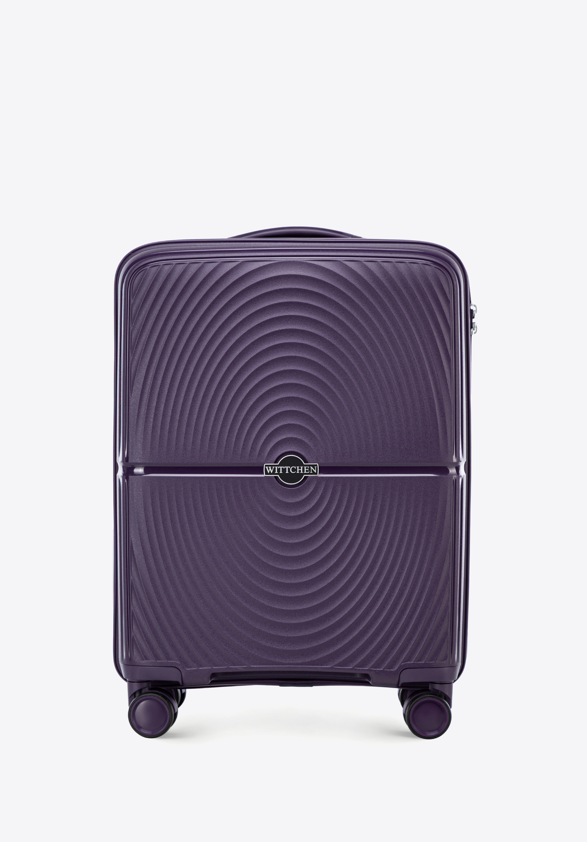 Small polypropylene suitcase with circle pattern, violet, 56-3T-301-V, Photo 1