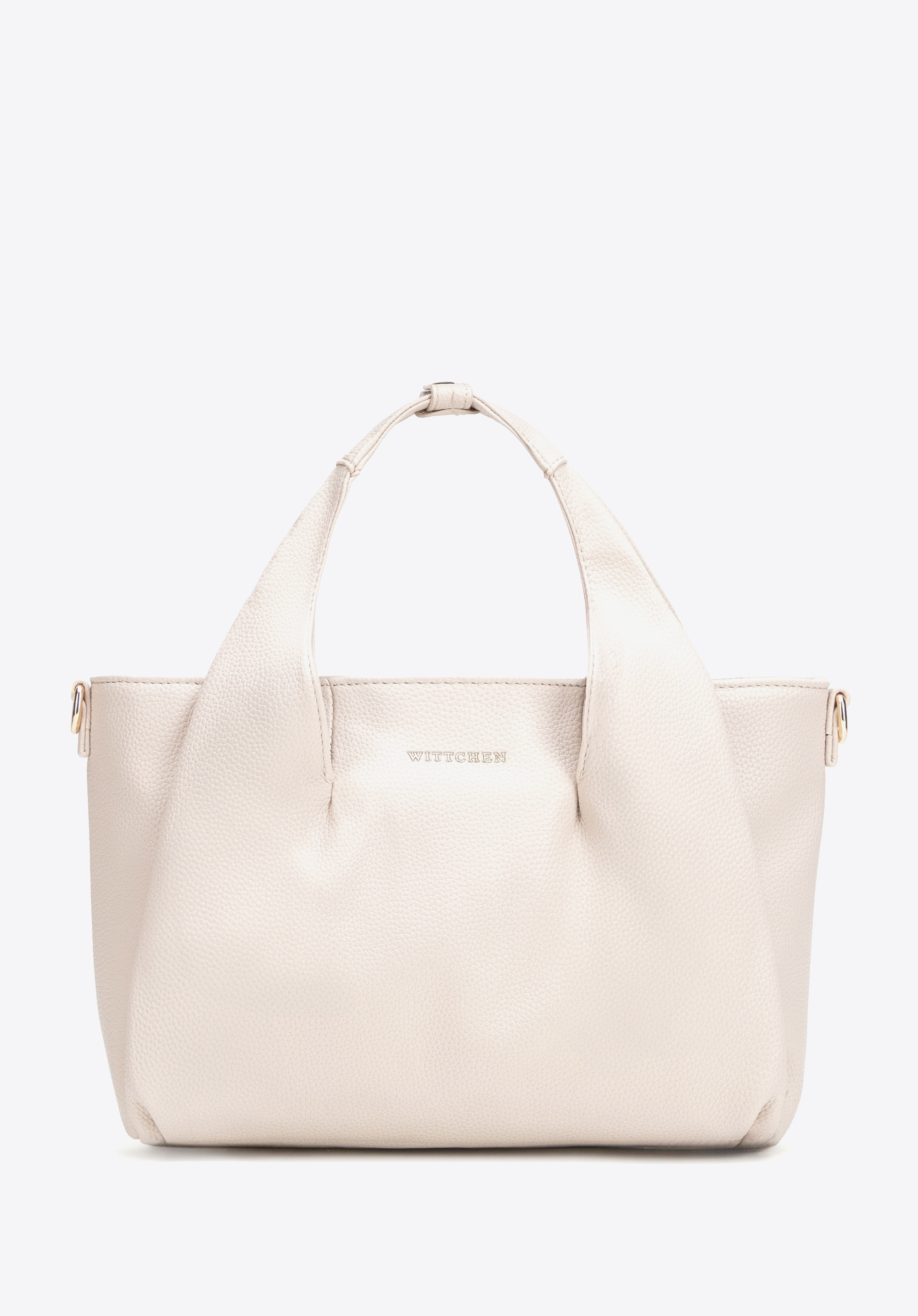 WITTCHEN Mały damski kuferek z imitacji skóry kremowy