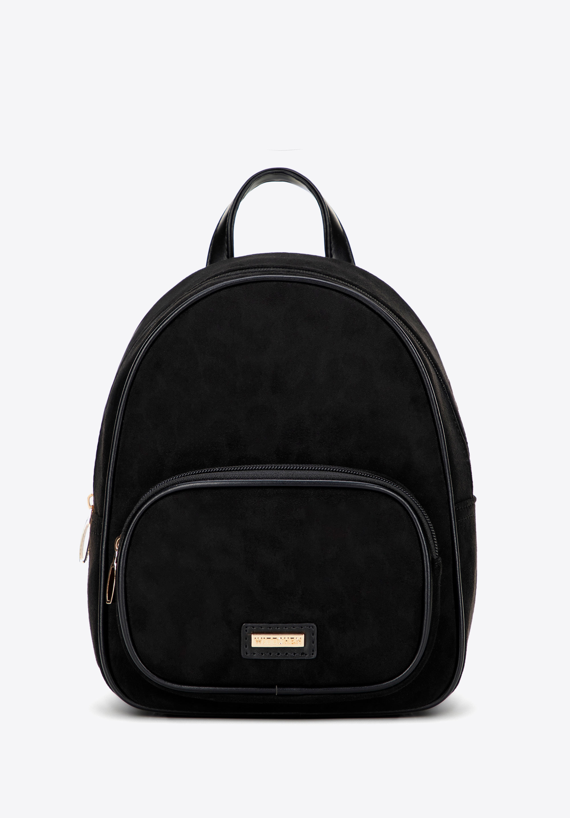 Mały plecak damski w motyw panterki, czarny, 101-4Y-416-1, Zdjęcie 1