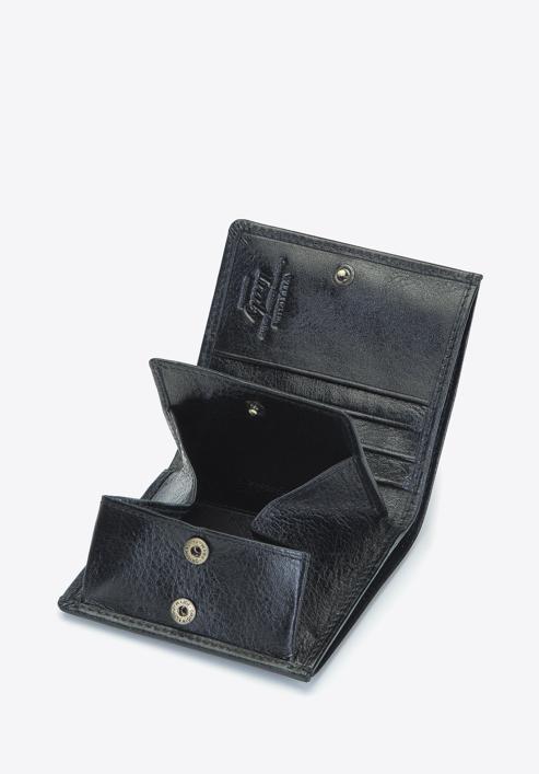 Mały skórzany portfel damski, czarny, 21-1-065-L30, Zdjęcie 4