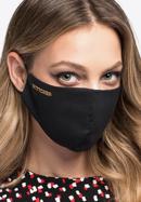 Cotton face cover mask with a golden logo, black, MASECZKA-1L, Photo 5