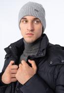 Men's ribbed winter hat, grey-white, 97-HF-009-8, Photo 15