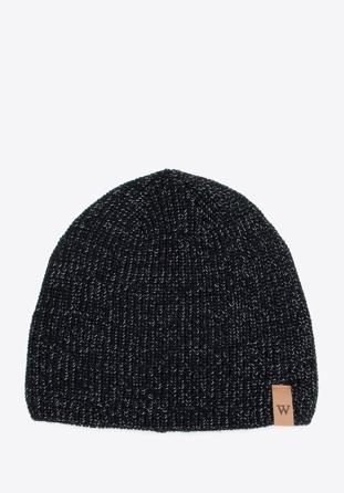 MÄ™ska czapka z odblaskowym wÅ‚Ã³knem, czarny, 95-HF-017-1, ZdjÄ™cie 1