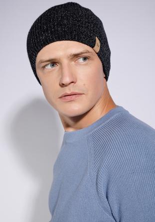 Men's winter beanie hat, black, 95-HF-017-1, Photo 1