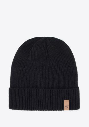 Men's classic winter hat, black, 95-HF-007-1, Photo 1