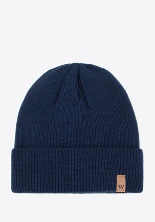 Men's classic winter hat, navy blue, 95-HF-007-7, Photo 1