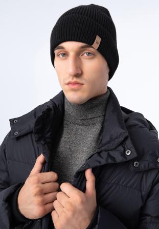 Męska czapka zimowa klasyczna, czarny, 97-HF-020-1, Zdjęcie 1