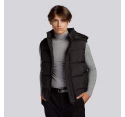 Men's quilted hooded gilet, black, 93-9D-450-1-2XL, Photo 1