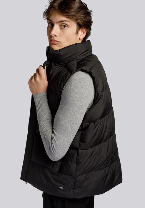 Men's quilted hooded gilet, black, 93-9D-450-8-2XL, Photo 2