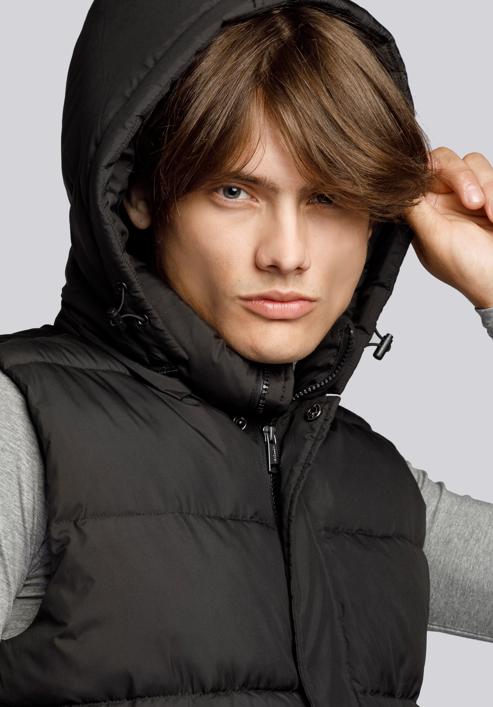 Men's quilted hooded gilet, black, 93-9D-450-8-M, Photo 7