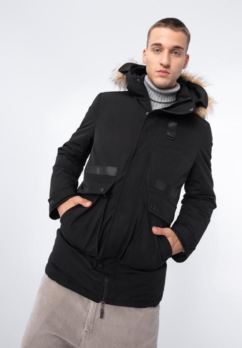 Men's padded jacket, black, 97-9D-950-Z-L, Photo 2