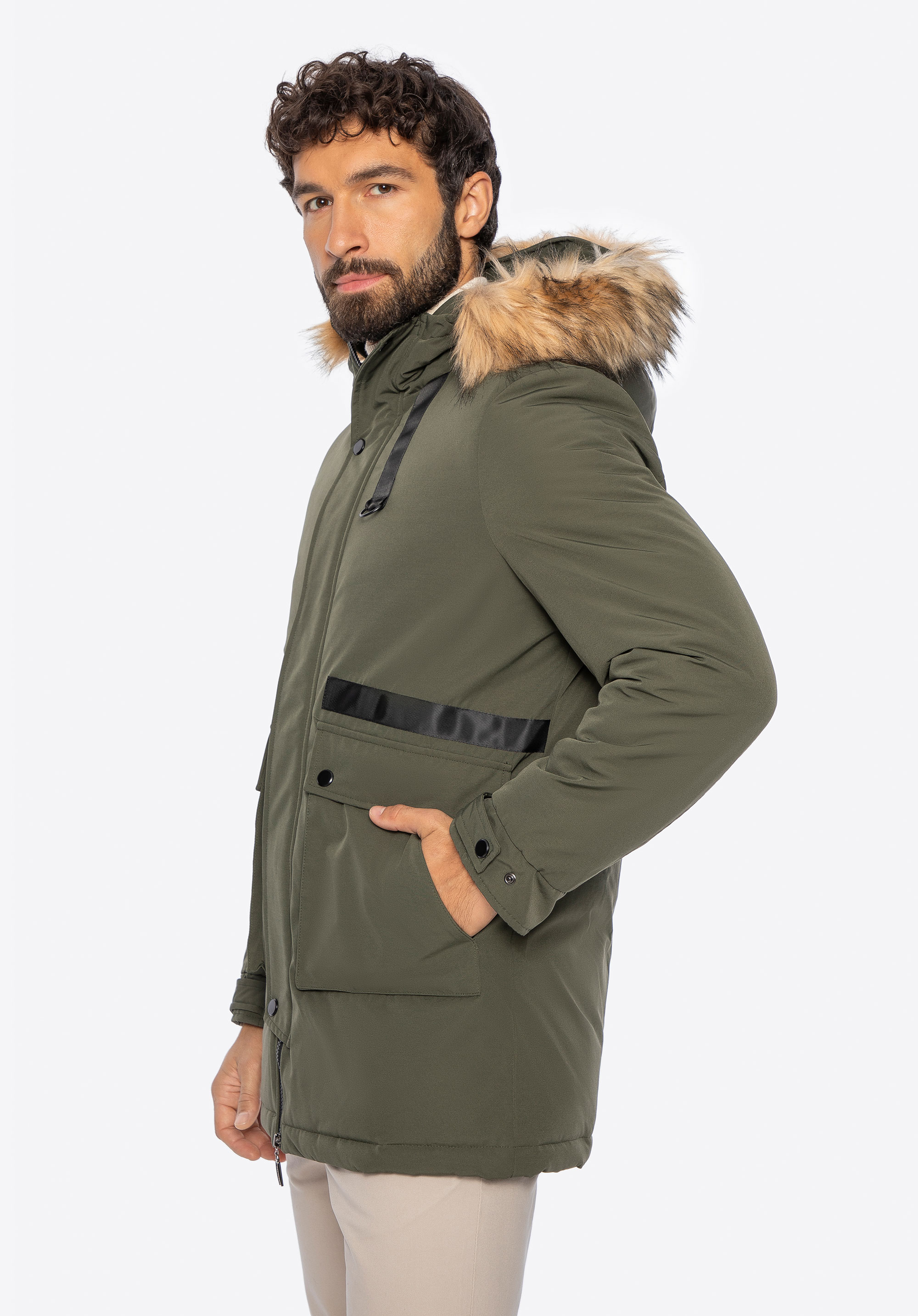 Men's padded jacket, green, 97-9D-950-Z-2XL, Photo 1