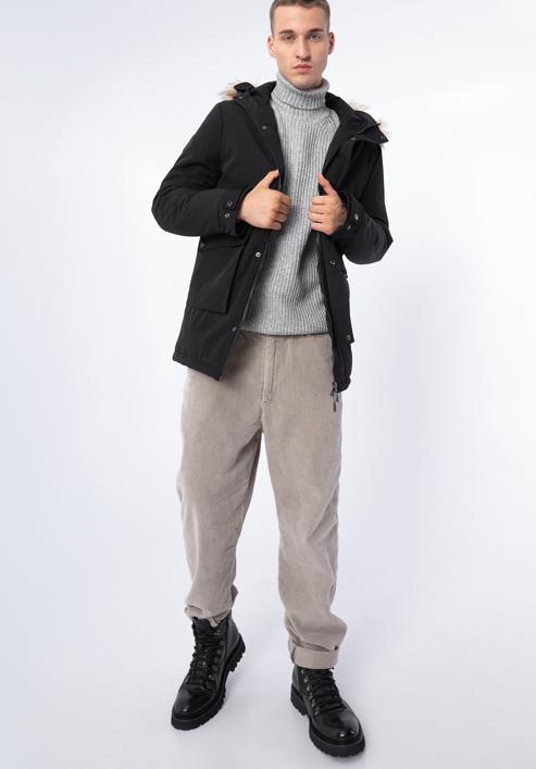 Men's padded jacket, black, 97-9D-950-1-S, Photo 7