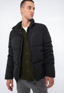 Męska kurtka pikowana prosta, czarny, 97-9D-951-NZ-M, Zdjęcie 1