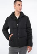 Męska kurtka pikowana prosta, czarny, 97-9D-951-NZ-S, Zdjęcie 2