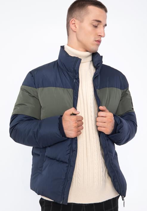 Men's padded jacket, navy blue-green, 97-9D-951-1N-XL, Photo 3