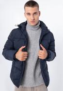Men's hooded jacket, navy blue, 97-9D-952-N-L, Photo 1