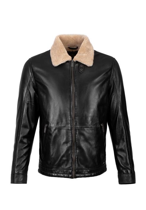 Men's aviator leather jacket, dark brown, 97-09-857-5-2XL, Photo 30