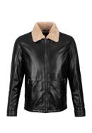 Men's aviator leather jacket, dark brown, 97-09-857-5-2XL, Photo 30